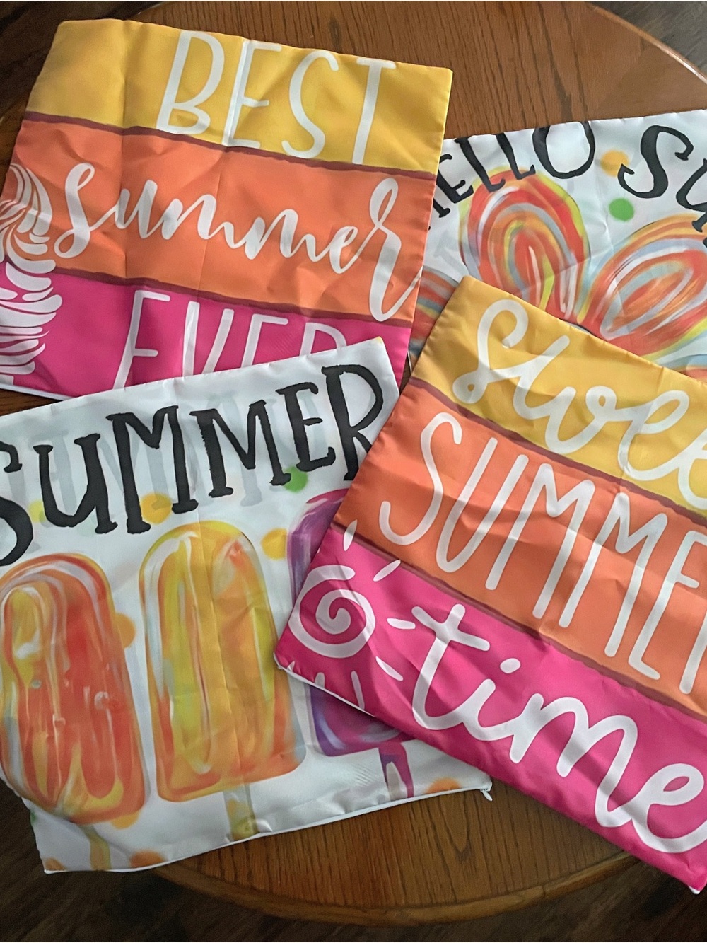 Colorful 'Summer' Decorative Throw Pillow Covers - Set of 4